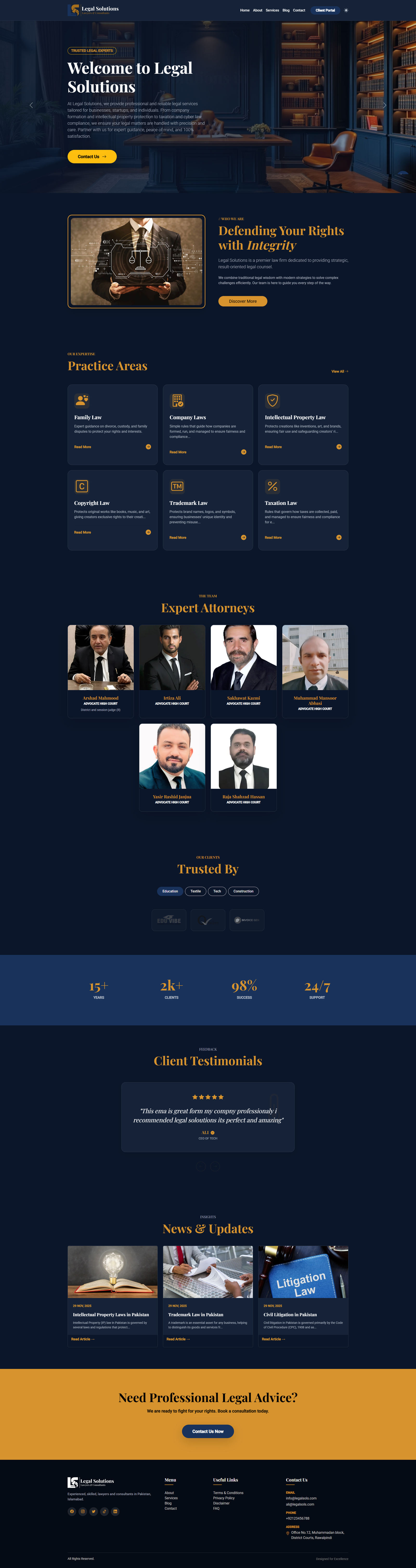 LegalSols Professional Legal & Tax Service Website with Advanced Laravel Admin Dashboard