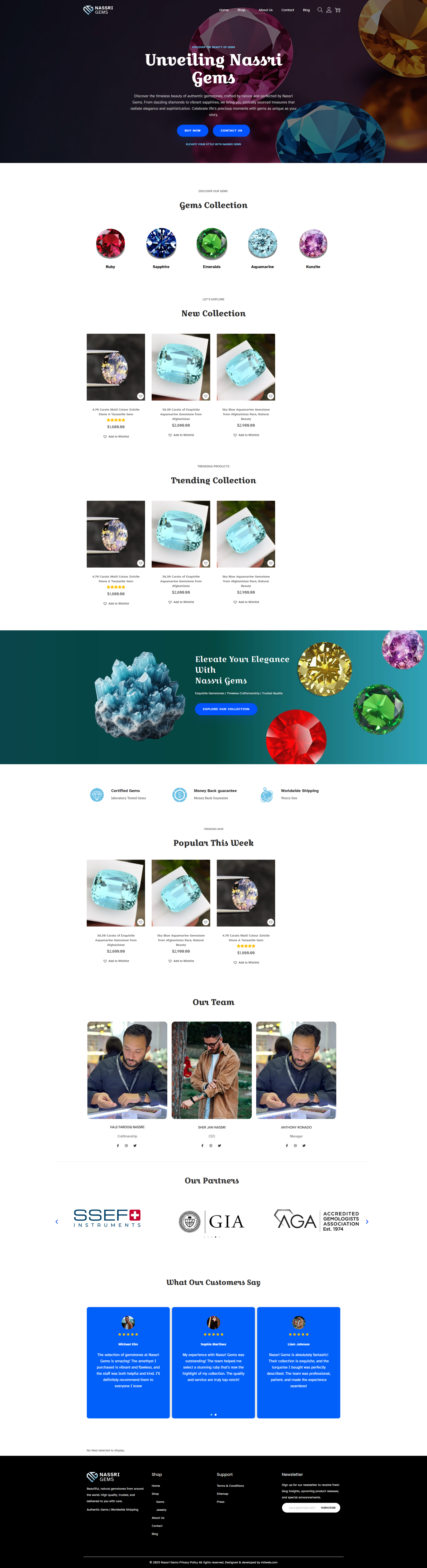 Nassri Gems  Premium International Gemstone E-Commerce Website