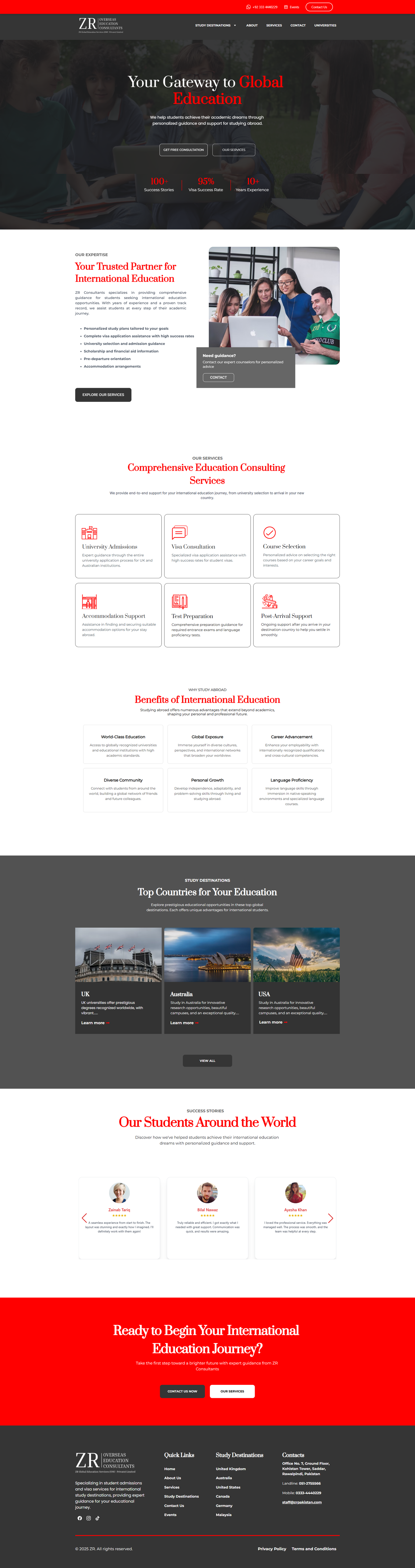 ZR Pakistan – Study Abroad & Visa Consultancy Website